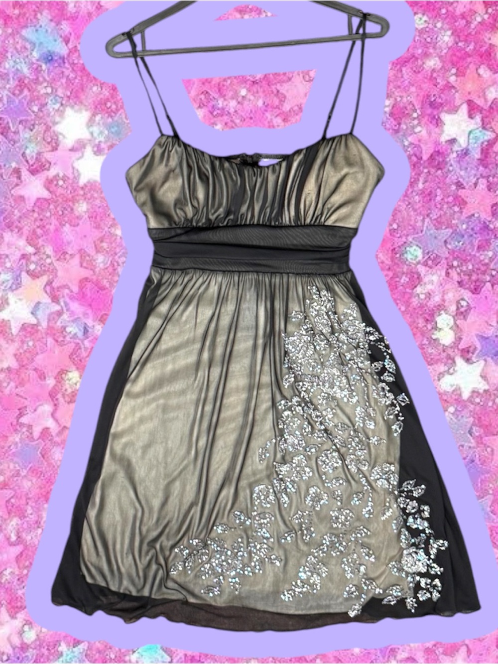 Ruby Rox vintage Y2K fairy whimsygoth minidress M party prom 2000s beaded sheer